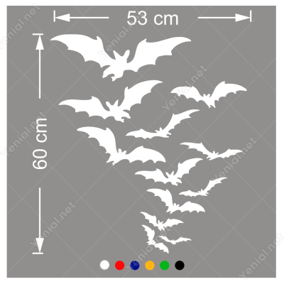 Yarasa Sürüsü Duvar Siticker 60x53cm