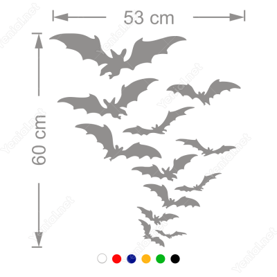 Yarasa Sürüsü Duvar Siticker 60x53cm