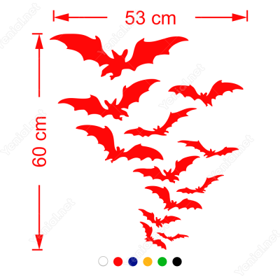 Yarasa Sürüsü Duvar Siticker 60x53cm