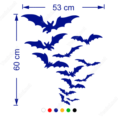 Yarasa Sürüsü Duvar Siticker 60x53cm