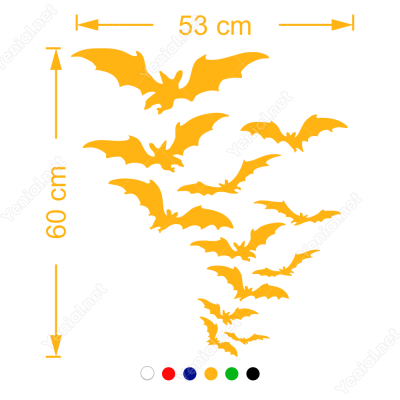 Yarasa Sürüsü Duvar Siticker 60x53cm