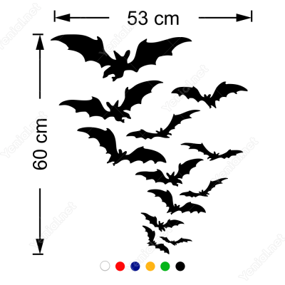 Yarasa Sürüsü Duvar Siticker 60x53cm