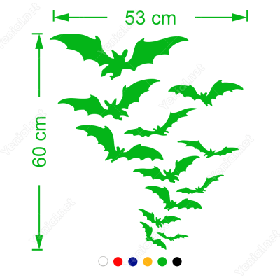 Yarasa Sürüsü Duvar Siticker 60x53cm