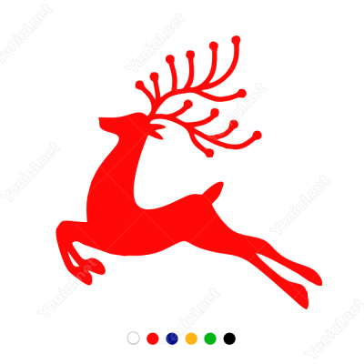 Yeni Yıl Süslemesi Boynuzlu Yavru Geyik Sticker Çıkartma Yeni Yıl Süslemesi Boynuzlu Yavru Geyik Sticker Çıkartma