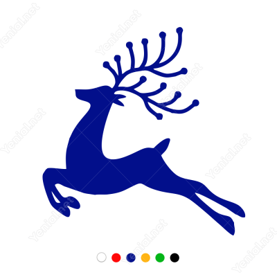 Yeni Yıl Süslemesi Boynuzlu Yavru Geyik Sticker Çıkartma Yeni Yıl Süslemesi Boynuzlu Yavru Geyik Sticker Çıkartma