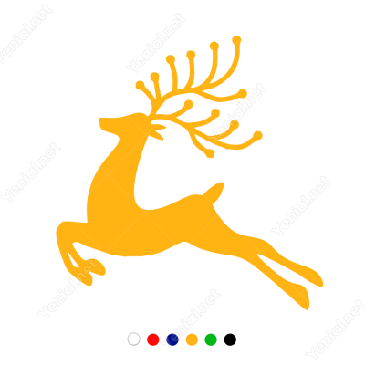 Yeni Yıl Süslemesi Boynuzlu Yavru Geyik Sticker Çıkartma Yeni Yıl Süslemesi Boynuzlu Yavru Geyik Sticker Çıkartma