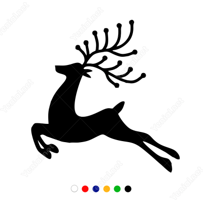 Yeni Yıl Süslemesi Boynuzlu Yavru Geyik Sticker Çıkartma Yeni Yıl Süslemesi Boynuzlu Yavru Geyik Sticker Çıkartma