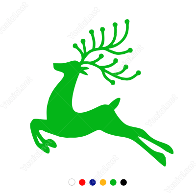 Yeni Yıl Süslemesi Boynuzlu Yavru Geyik Sticker Çıkartma Yeni Yıl Süslemesi Boynuzlu Yavru Geyik Sticker Çıkartma