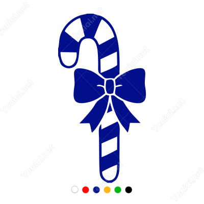 Yılbaşı Süslemeleri Kurdela Süslemeli Değnek