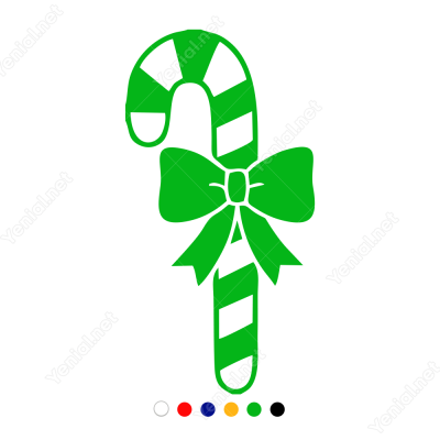 Yılbaşı Süslemeleri Kurdela Süslemeli Değnek