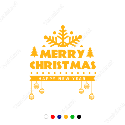 Yılbaşı Süslemeleri Marry Chırıstmas Sticker Yapıştırma