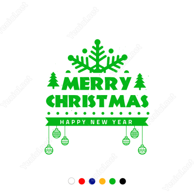 Yılbaşı Süslemeleri Marry Chırıstmas Sticker Yapıştırma