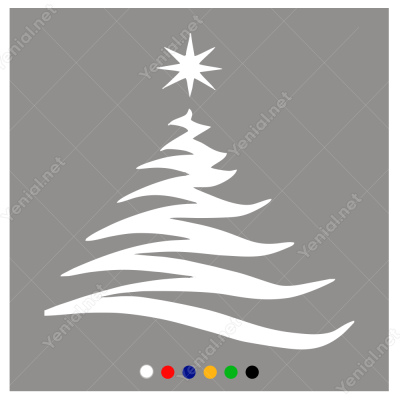 Yılbaşı Süslemeleri Zigzak Çam Ağacı Sticker Çıkartma