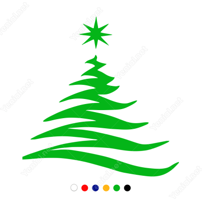 Yılbaşı Süslemeleri Zigzak Çam Ağacı Sticker Çıkartma