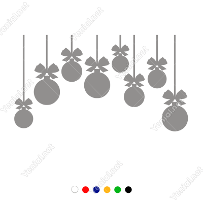 Yılbaşı Süslemesi Süs Balonları Duvar Stickerı