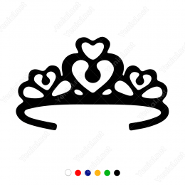 Zarif Kalpli Prenses Tacı Sticker Yapıştırma