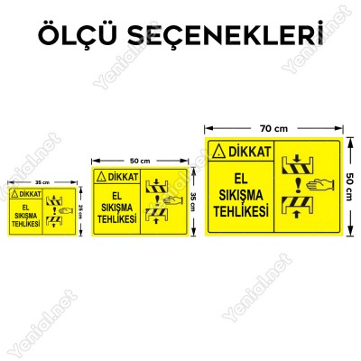 Dikkat El Sıkışma Tehlikesi Levhası