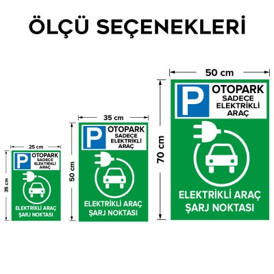 Otopark Sadece Elektrikli Araç Elektrikli Araç Şarj Park Etmeyiniz Levhası