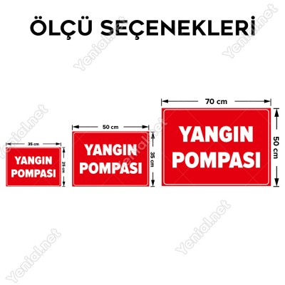 Yangın Pompası Yazı Tabelası Levhası