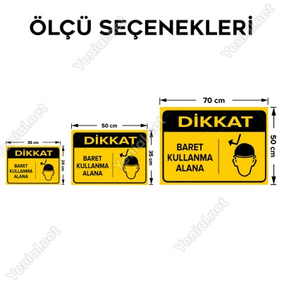 Dikkat Baret Kullanma Alanı Levhası