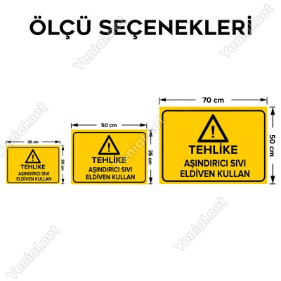 Tehlike Aşındırıcı Sıvı Eldiven Kullan Levhası