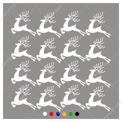 16 Adet Boynuzlu Sevimli Ren Geyiği Yılbaşı Süslemeleri 108x110cm