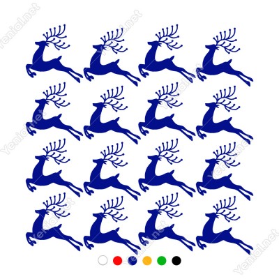 16 Adet Boynuzlu Sevimli Ren Geyiği Yılbaşı Süslemeleri 108x110cm