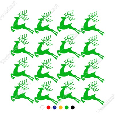 16 Adet Boynuzlu Sevimli Ren Geyiği Yılbaşı Süslemeleri 108x110cm