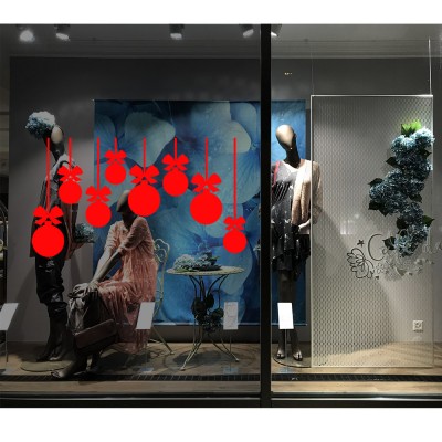 Yılbaşı Süslemesi Süs Balonları Duvar Stickerı