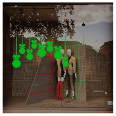 Yılbaşı Süslemesi Süs Balonları Duvar Stickerı