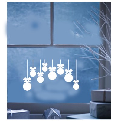 Yılbaşı Süslemesi Süs Balonları Duvar Stickerı