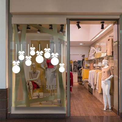 Yılbaşı Süslemesi Süs Balonları Duvar Stickerı