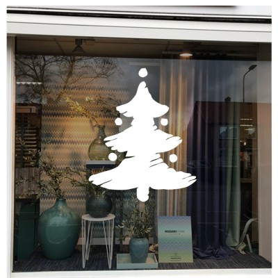 Çizim Yılbaşı Ağacı Sticker Çıkartma Süslemesi