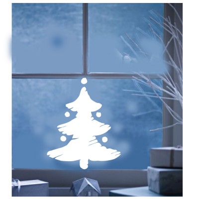 Çizim Yılbaşı Ağacı Sticker Çıkartma Süslemesi