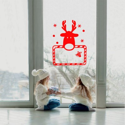 Yılbaşı Süslemeleri Sevimli Geyik Yavrusu Sticker Çıkartma