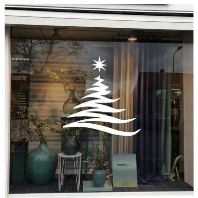 Yılbaşı Süslemeleri Zigzak Çam Ağacı Sticker Çıkartma