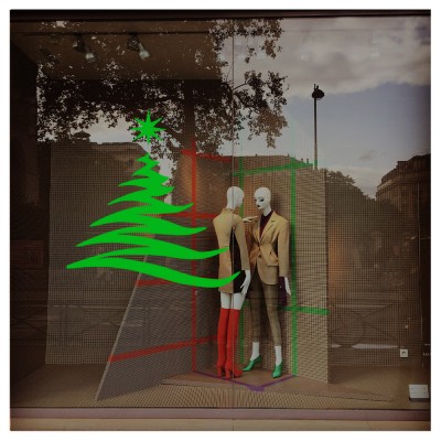 Yılbaşı Süslemeleri Zigzak Çam Ağacı Sticker Çıkartma