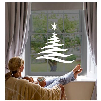 Yılbaşı Süslemeleri Zigzak Çam Ağacı Sticker Çıkartma