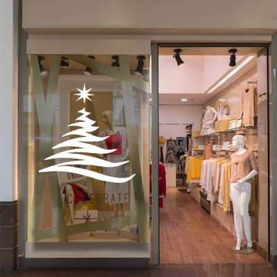 Yılbaşı Süslemeleri Zigzak Çam Ağacı Sticker Çıkartma