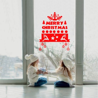 Yılbaşı Süslemeleri Marry Chırıstmas Sticker Yapıştırma