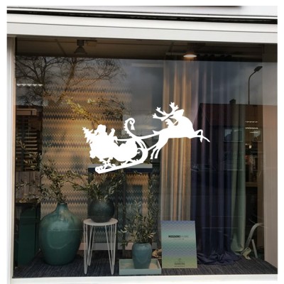 Yılbaşı Cam Süslemeleri Noel Baba Ve Geyik Sticker Yapıştırma