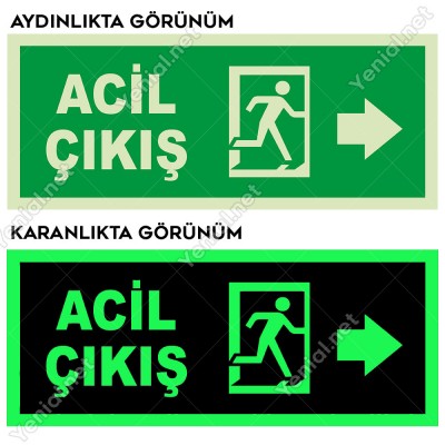 Acil Çıkış Sağ Ok Lümen Folyo Levhası