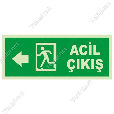 Acil Çıkış Sol Ok Lümen Folyo Levhası