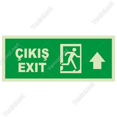 Çıkış Exit İleri Ok Lümen Folyo Levhası