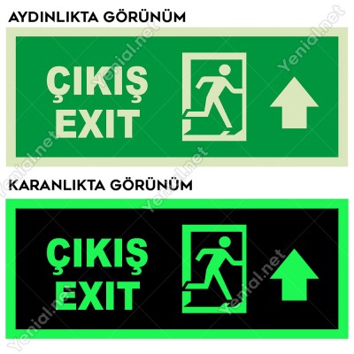Çıkış Exit İleri Ok Lümen Folyo Levhası