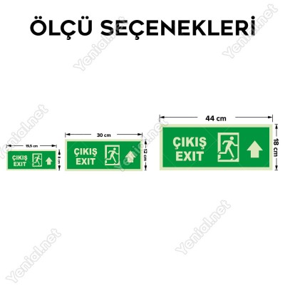 Çıkış Exit İleri Ok Lümen Folyo Levhası