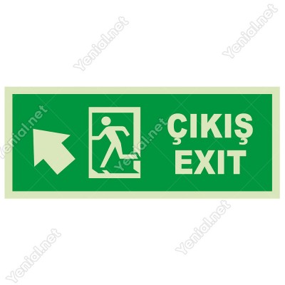 Çıkış Exit Sol Üst Ok Lümen Folyo Levhası