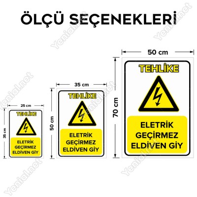 Elektrik Geçirmez Eldiven Giy Levhası