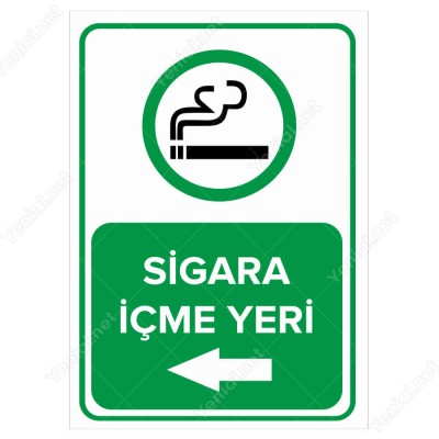 Sigara İçme Yeri Sol Ok Levhası