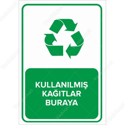 Kullanılmış Kağıtlar Buraya Levhası